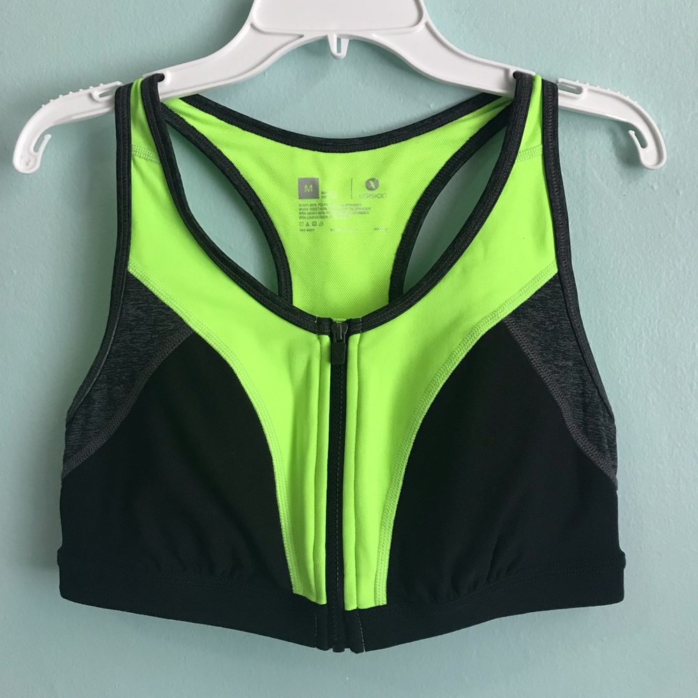 JCPenney Xersion Front Zip Sports Bra Medium